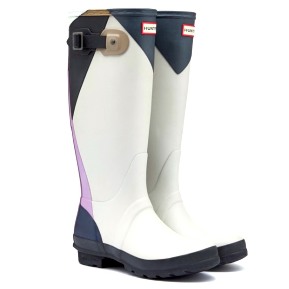 Hunter original tall Dazzle Wellington boots.